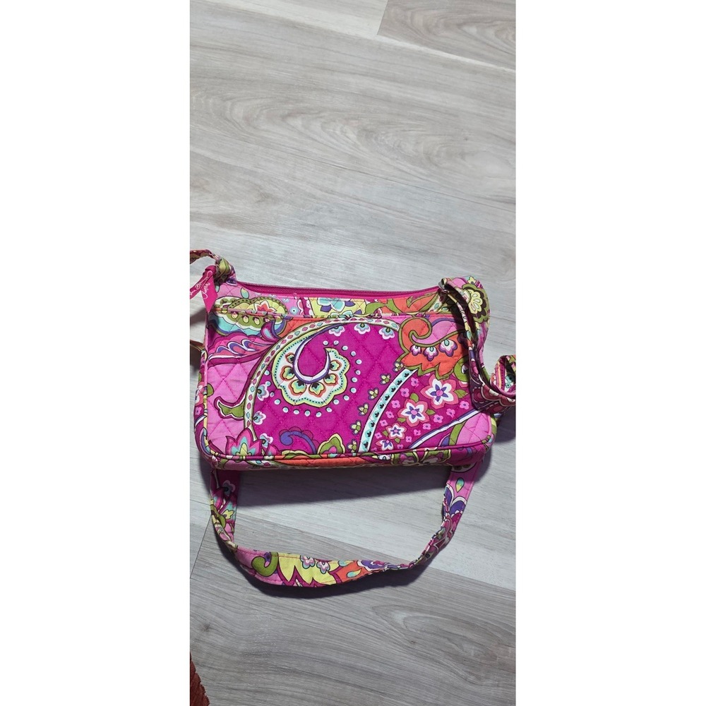 Vera Bradley Crossbody Bag Floral Paisley Quilted Pink Wallet Shoulder Purse OS